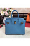 Hermes original Epsom Leather HB35O sky blue&gold Metal Replica