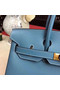 Hermes original Epsom Leather HB35O sky blue&gold Metal Replica