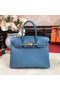Hermes original Epsom Leather HB35O sky blue&gold Metal Replica