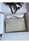 Hermes Original Epsom Leather KEL2278 Chalk&Silver-Tone Metal Replica