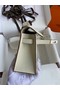 Hermes Original Epsom Leather KEL2278 Chalk&Silver-Tone Metal Replica