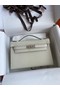 Hermes Original Epsom Leather KEL2278 Chalk&Silver-Tone Metal Replica