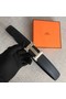 Hermes original togo 2 belt buckle & Reversible leather strap 32 mm H06454 black Replica