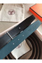Hermes Quizz 32mm Reversible Belt In Blue Clemence Leather Replica