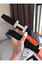 Hermes Quizz 32mm Reversible Belt In Blue Clemence Leather Replica