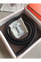 Hermes Quizz 32mm Reversible Belt In Grey Clemence Leather Replica