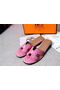Hermes Slipper Ostrich Leather HO0486 Pink Replica