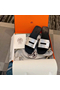 Hermes View Sandals In Silver Epsom Leather Replica
