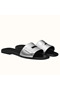 Hermes View Sandals In Silver Epsom Leather Replica