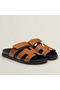 Hermes Women's Chypre Sandals In Brown Calfskin Replica