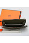 Hermes Zipper Wallet Grainy Leather A309 Dark Green Replica