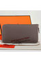 Hermes Zipper Wallet Original Leather A309 Dark Gray Replica
