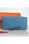 Hermes Zipper Wallet Original Leather A309 Light Blue Replica