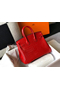 Hermes Birkin 25cm Bag In Red Embossed Crocodile Leather Replica