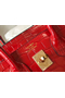 Hermes Birkin 25cm Bag In Red Embossed Crocodile Leather Replica