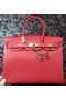 Hermes Birkin 35CM Tote Bag Litchi Leather HB35GL Cherry Replica
