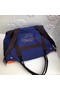 Hermes Canvas Shopping Bag H0734 blue Replica