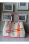Hermes Garden Party 36CM Bag Canvas Leather H11M Pink Replica