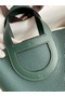 Hermes In The Loop 18 Handmade Bag in Vert Cypres Clemence Leather Replica