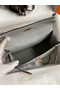 Hermes Kelly Pochette Handmade Bag In Blue Glacier Ostrich Leather Replica