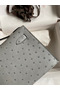 Hermes Kelly Pochette Handmade Bag In Blue Glacier Ostrich Leather Replica