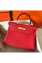 Hermes Kelly Retourne 28 Handmade Bag In Red Clemence Leather Replica
