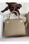 Hermes Kelly Sellier 25 Bicolor Bag in Trench and Craie Epsom Calfskin Replica