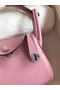 Hermes Mini Lindy Handmade Bag In Pink Clemence Leather Replica