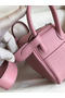 Hermes Mini Lindy Handmade Bag In Pink Clemence Leather Replica
