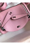 Hermes Mini Lindy Handmade Bag In Pink Clemence Leather Replica