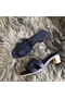 Hermes Oasis Sandals In Sapphire Epsom Leather Replica