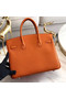 Hermes original Epsom Leather HB35O orange&silver Metal Replica