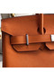 Hermes original Epsom Leather HB35O orange&silver Metal Replica