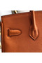 Hermes original Epsom Leather HB35O orange&silver Metal Replica