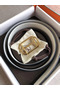 Hermes Pad Reversible Belt In Black/White Epsom Leather Replica