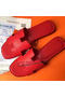 Hermes Slipper Calfskin Leather HO0476 Red Replica
