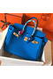 Hermes Birkin 30 Handmade Bag In Blue Clemence Leather Replica