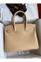 Hermes Birkin 30 Retourne Handmade Bag In Chai Ostrich Leather Replica