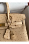Hermes Birkin 30 Retourne Handmade Bag In Chai Ostrich Leather Replica