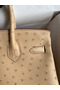 Hermes Birkin 30 Retourne Handmade Bag In Chai Ostrich Leather Replica