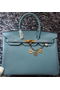Hermes Birkin 35CM Tote Bag Litchi Leather HB35GL Light Blue Replica