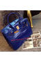 Hermes Birkin 35CM Tote Bag Shiny Croco Leather H35C Blue Replica