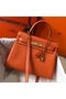 Hermes Kelly 25cm Retourne Bag In Orange Clemence Leather Replica
