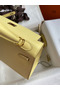 Hermes Kelly Sellier 25 Handmade Bag In Jaune Poussin Epsom Calfskin Replica