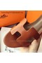 Hermes Leather 70mm Sandal H0741 Brown Replica