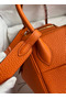 Hermes Lindy 26 Handmade Bag In Orange Clemence Leather Replica
