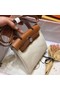 Hermes mini Herbag Original Canvas Leather & Calfskin 45987 Offwhite&brown Replica