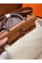 Hermes mini Herbag Original Canvas Leather & Calfskin 45987 Offwhite&brown Replica