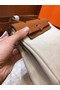 Hermes mini Herbag Original Canvas Leather & Calfskin 45987 Offwhite&brown Replica
