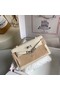 Hermes Original swift Leather KEL2278 white&Silver-Tone Metal Replica